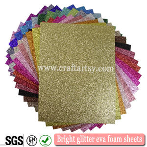 Multi color glitter eva foam/2mm colorful glitter foam sheet/A4 size  single sided adhesive glitter eva foam